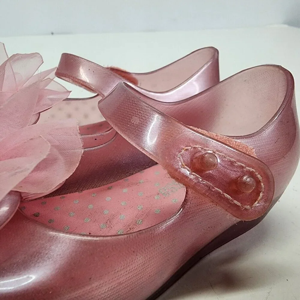 Mini Melissa Kids' Mini Ultragirl‎ Chic mary jane Flower Pink Toddler Size 5